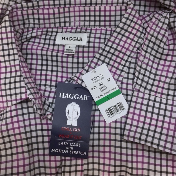 Haggar Chill Out + Wear it Out Plaid Button Down Shirt - Picture 4 of 4